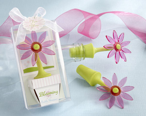 18022PK DaisyStopper_m "Blooming" Flower Bottle Stopper in Whimsical Window Gift Box