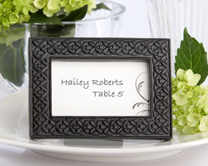 25065BKModernFrame_M "Mod Black" Place Card Holder/Photo Frame
