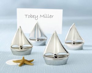 1_11044 SailBoat_Cardholder M "Shining Sails" Silver Place Card Holders