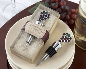 1_11076NA_VineyardGrape_BottleStopper_M "Vineyard Select" Enamel and Chrome Bottle Stopper