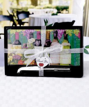 4835_med Cheeseboard And Knife Sets - Wine Motif