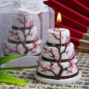 9434_med Cherry Blossom Design Cake Candle Favor