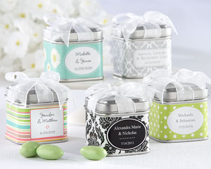1_14030NA_Unexpected_Treasures_M "Unexpected Treasures!" Favor Tin with Pre-Tied Organza Bow