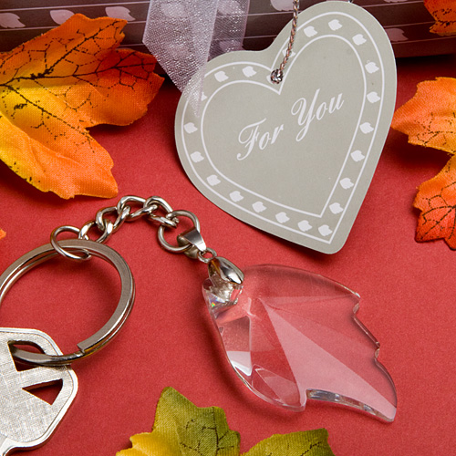 Best Fall Wedding Favors Under $1.00 Choice Crystal Collection Leaf Key Chain Favors