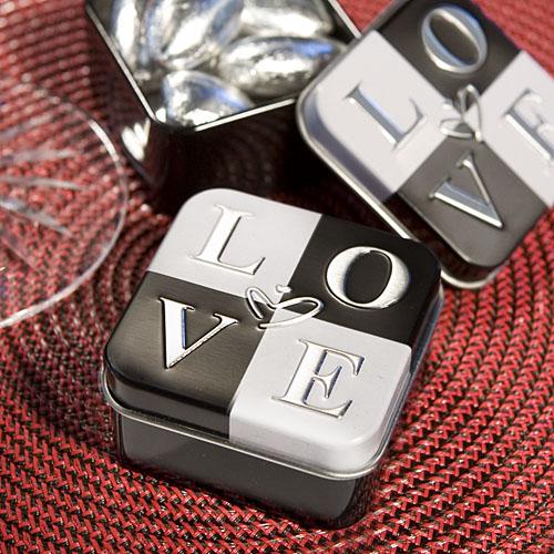 Wedding Favor Ideas with Enough Love to Go Around LOVE Design Mint Tins