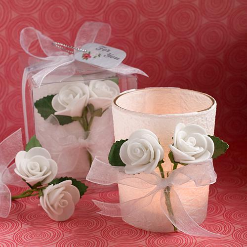 1 Wedding Favor That Can Be Used for Every Theme White Rose Candle Favors