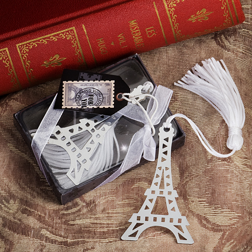 Wedding Favor Ideas with Parisian Flair From Paris With Love Collection Eiffel Tower Bookmark Favors