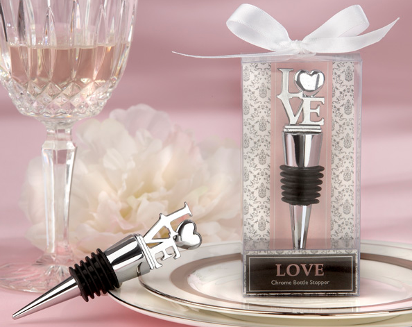 Wedding Favor Ideas with Enough Love to Go Around "LOVE" Chrome Bottle Stopper
