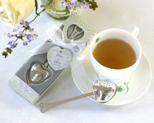 7 Wedding Favor Ideas for a Tea Party Wedding "Tea Time" Heart Tea Infuser in Tea-Time Gift Box