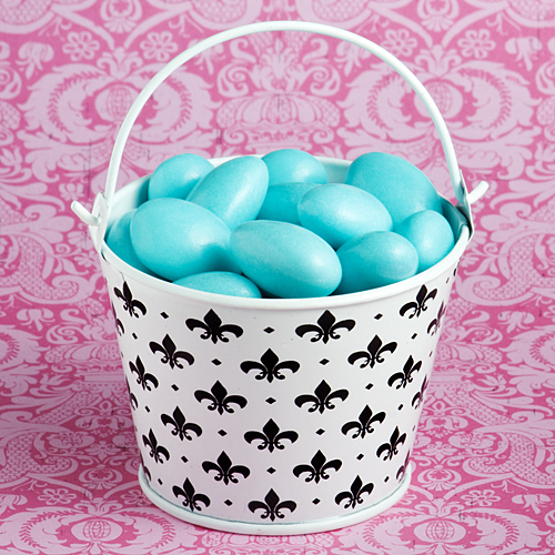 Cute Fleur De Lis Design Metal Pails