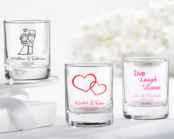 Celebrity Wedding News: Christina Ricci and Kelly Clarkson Personalized Shot Glass/ Votive Holder with over 40 Design Choices