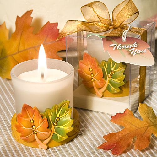 Leaf Design Candle Favors