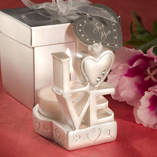 5 Charming Valentine’s Day Wedding Favors LOVE Design Candle Holder Favors