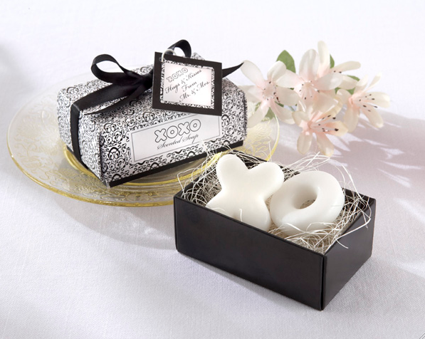 5 Charming Valentine’s Day Wedding Favors "Hugs & Kisses From Mr. and Mrs." Scented Soaps