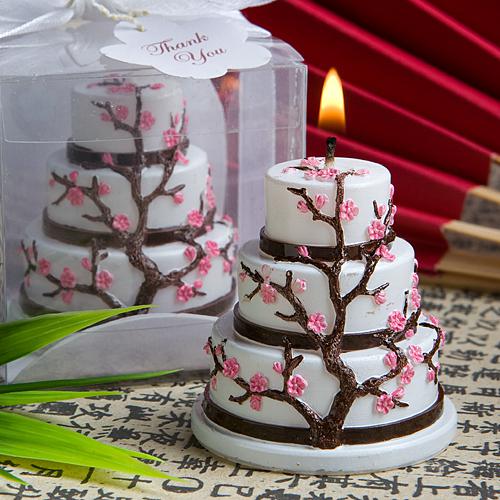 5 Luxurious Wedding Favors for Spring 2013 Cherry Blossom Design Cake Candle Favor