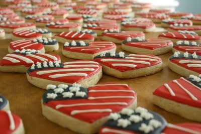 Wedding Theme: 4th of July Fourth of July Heart Cookie Wedding Favors
