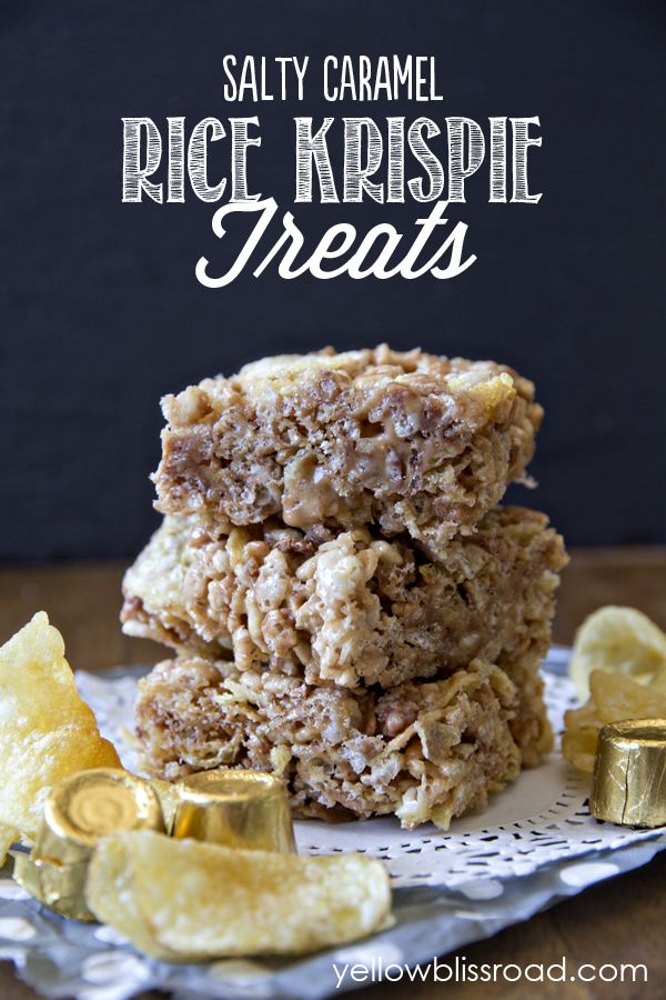 Salted Caramel Rice Krispie Squares