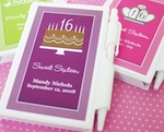 Sweet 15/16 Personalized Notebooks wedding favors