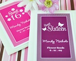 Sweet Sixteen (or 15) Personalized Seed Packets wedding favors