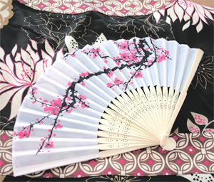 Cherry Blossom Silk Fans wedding favors
