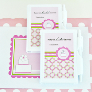 Personalized Notebook Favors - Pink Cake wedding favors