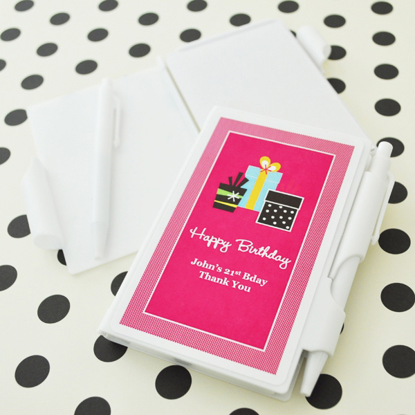 Personalized Birthday Notebook Favors 