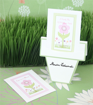 "Flowers in Bloom" Seed Packets with Flower Pot Card wedding favors