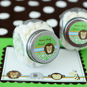 Personalized Candy Jars - Jungle Safari wedding favors