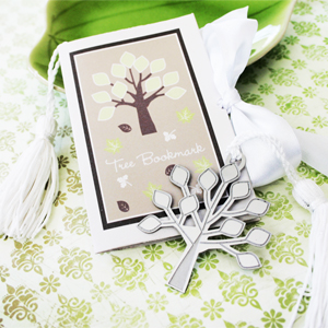 "A New Beginning" Tree Bookmark wedding favors