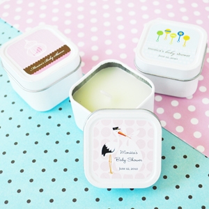 Elite Design Baby Shower Square Candle Tins wedding favors
