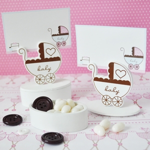 Baby Carriage Place Card Favor Boxes with Designer Place Cards wedding favors