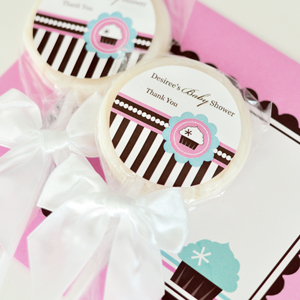 Personalized Lollipop Favors - Cupcake Party wedding favors