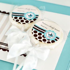 Personalized Lollipop Favors - Blue Baby wedding favors