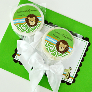 Personalized Lollipop Favors - Jungle Safari wedding favors