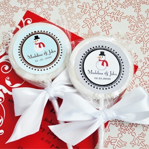"A Winter Holiday" Personalized Lollipop Favors wedding favors