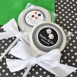 "A Lucky Pair" Personalized Vegas Lollipop Favors wedding favors