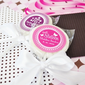 Sweet Sixteen (or 15) Personalized Lollipop Favors wedding favors