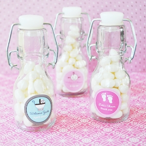 Baby Shower Personalized Mini Glass Bottles wedding favors
