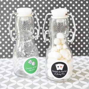 Vegas Personalized Mini Glass Bottles wedding favors