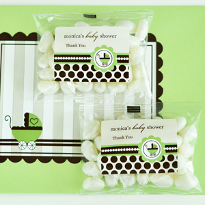 Personalized Jelly Bean Packs - Green Baby wedding favors