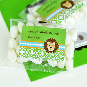 Personalized Jelly Bean Packs - Jungle Safari wedding favors