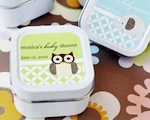 Baby Animals Personalized Square Candle Tins  wedding favors