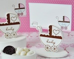 Baby Carriage Place Card Favor Boxes with Designer Place Cards wedding favors