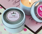 Personalized Baby Shower Round Travel Candle Tins wedding favors