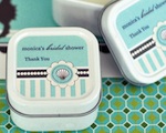 Personalized Square Candle Tins - Beach Party wedding favors