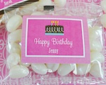 Personalized Birthday Jelly Bean Packs  wedding favors