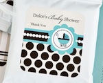 Personalized Hot Cocoa + Optional Whisk - Blue Baby  wedding favors