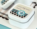 Personalized Square Candle Tins - Blue Baby  wedding favors