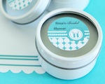 Personalized Round Candle Tins - Something Blue  wedding favors