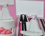 Bride Groom Place Card Favor Boxes with Designer Place Cards wedding favors